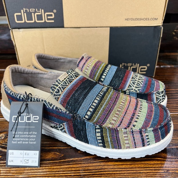 NIB Hey Dude Men's Thad Serape Stripe Slip On Shoes - Picture 2 of 8